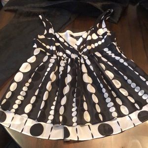 Anne Klein Cute layered chiffon polka dot cross front sleeveless babydoll top